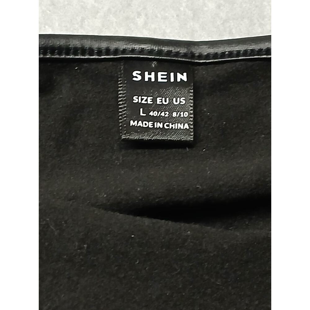 Shein (Large) Women's Black Leather Strap Mini Dress - Picture 5 of 7